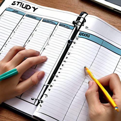 Home 4 **A personalized study plan:** A student is creating a study plan with realistic goals, allocating study time for each subject, and using a study planner effectively, with rewards for achieving milestones.